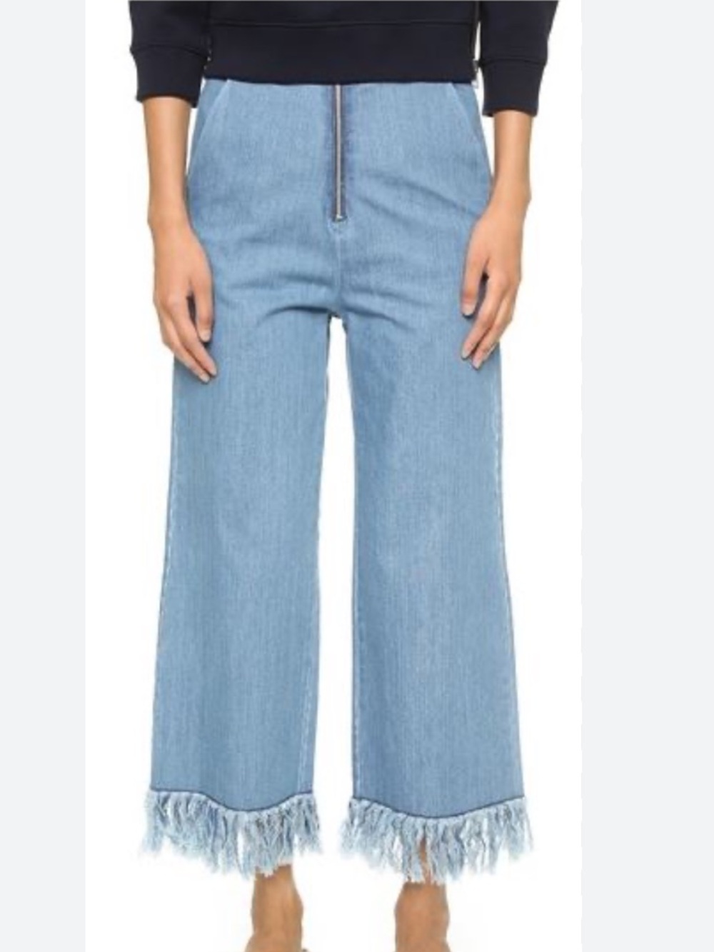 Vale Run Free Tray Trousers With Fringe Zip Front Pockets Cotton AUS 10 US 6/8